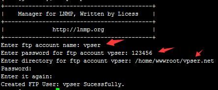 lnmp添加ftp账号